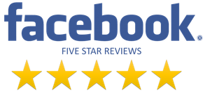 A facebook logo with five stars on it