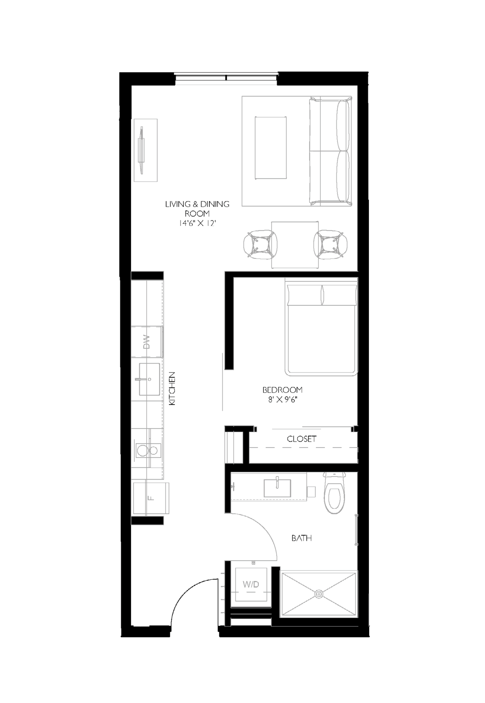 A1 1 Bed Floorplan