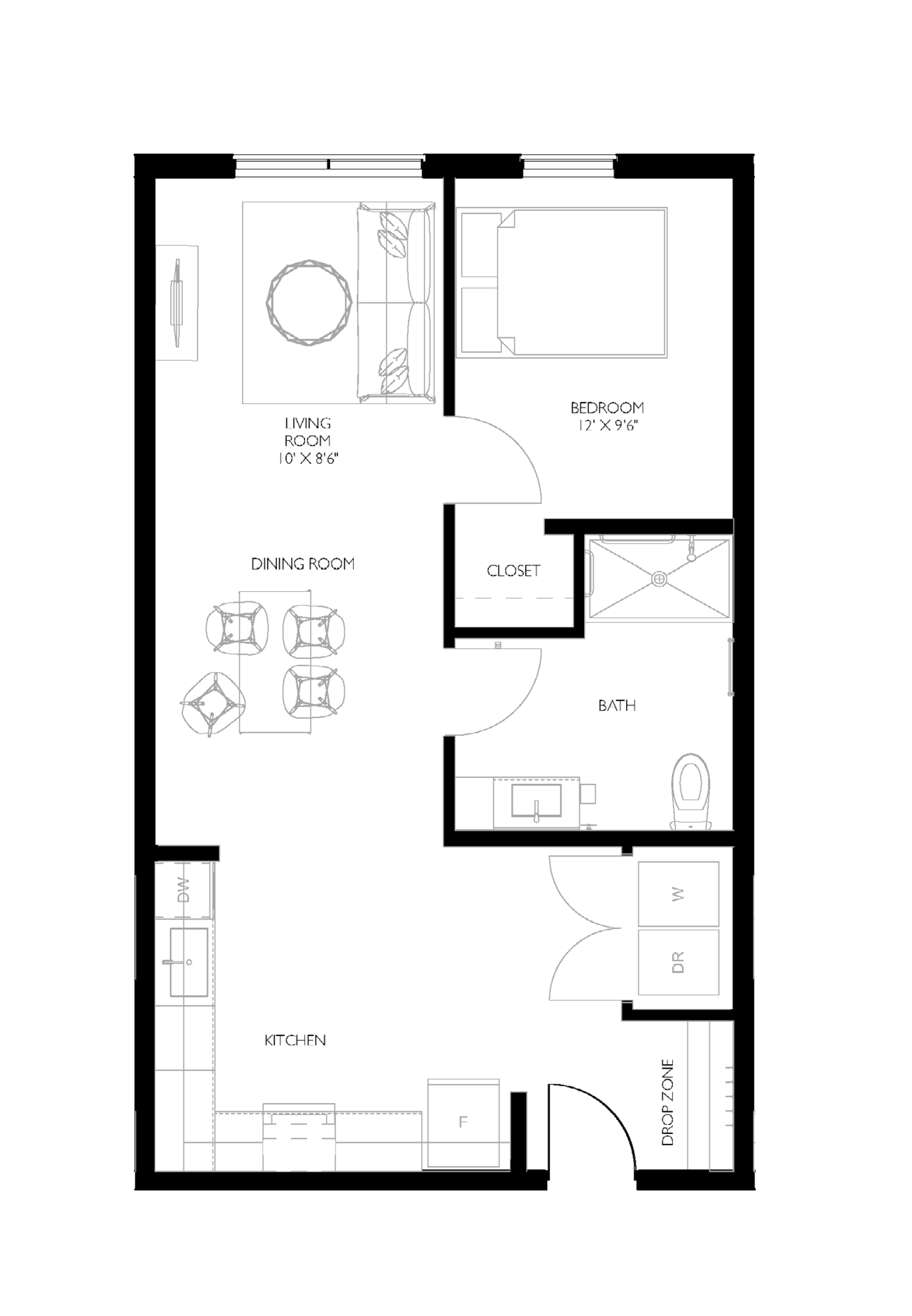 A10 1 Bed Floorplan