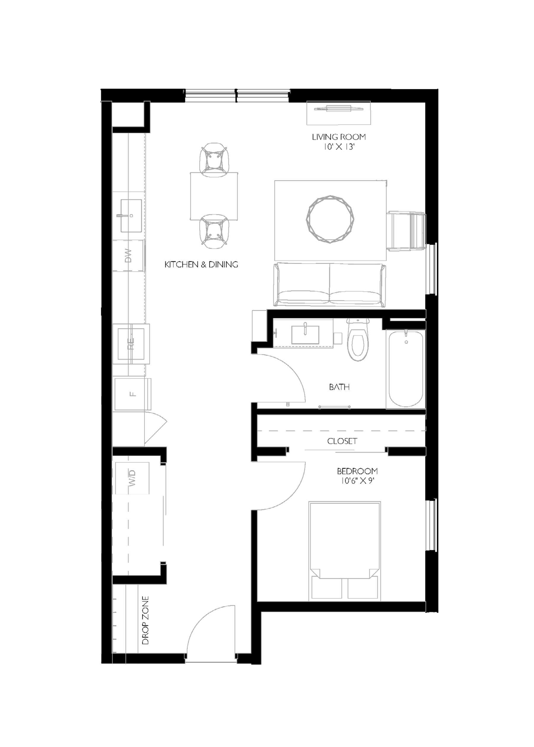 A12 1 Bed Floorplan