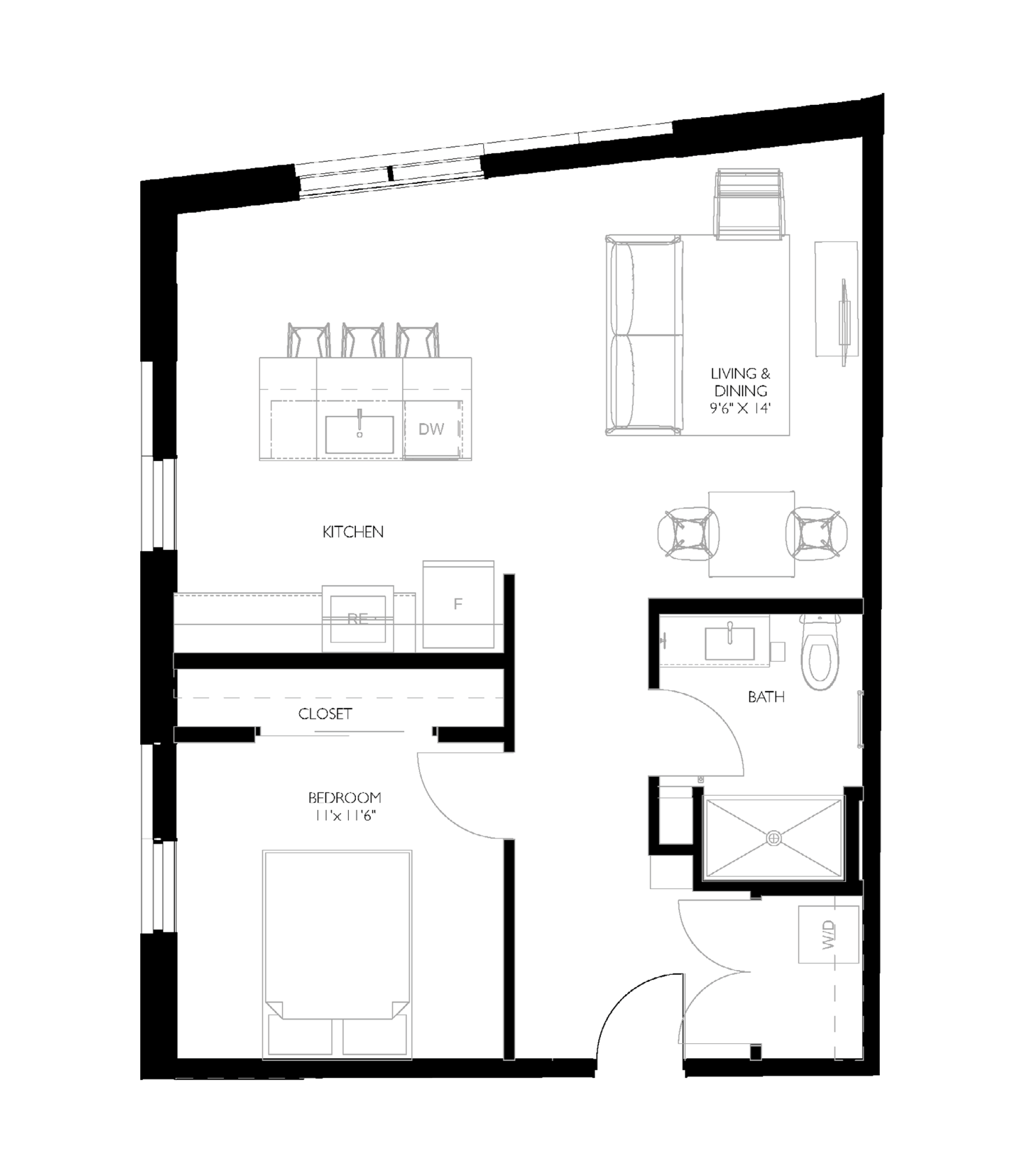A13 1 Bed Floorplan