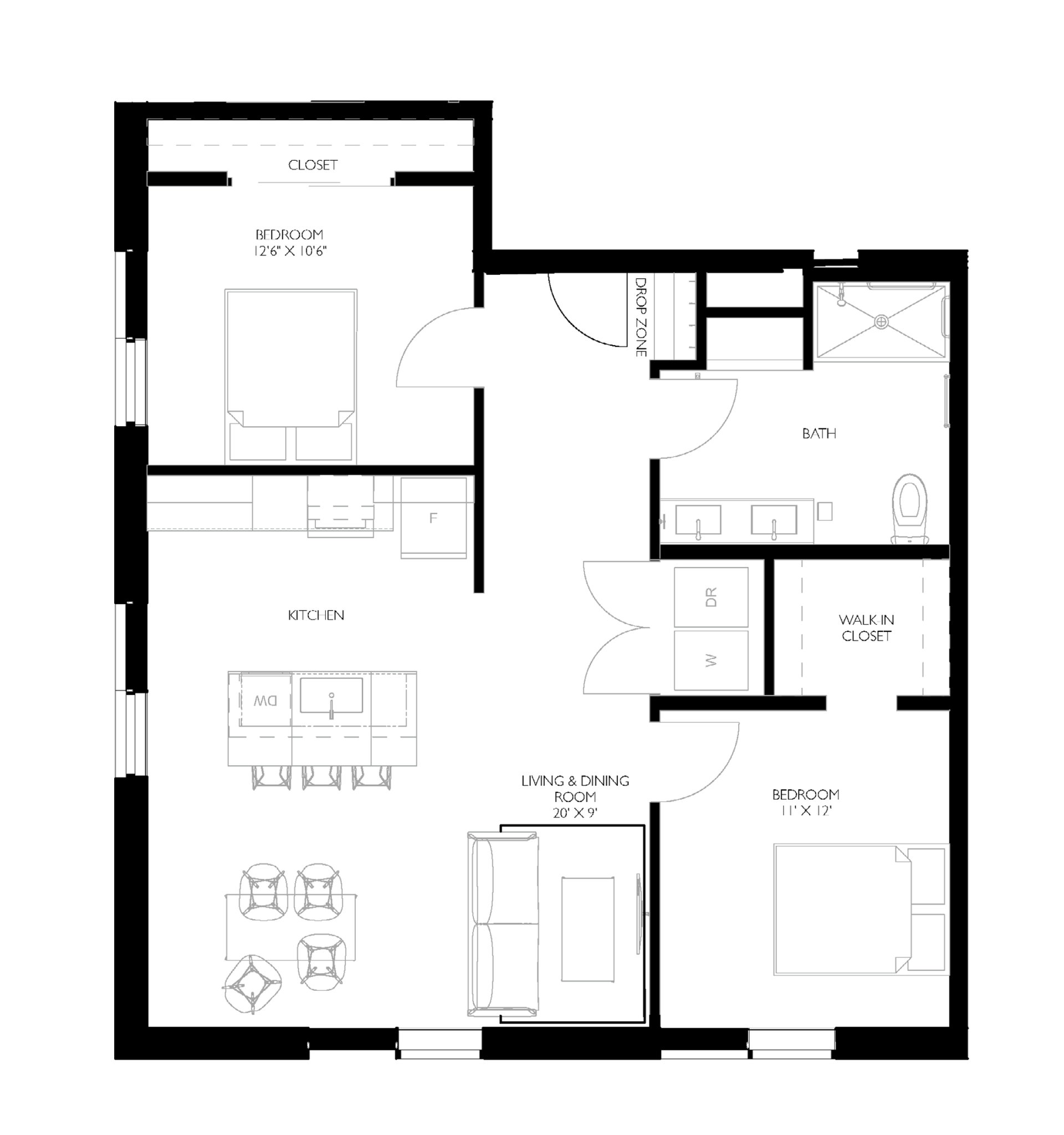 B10 2 bed floorplan