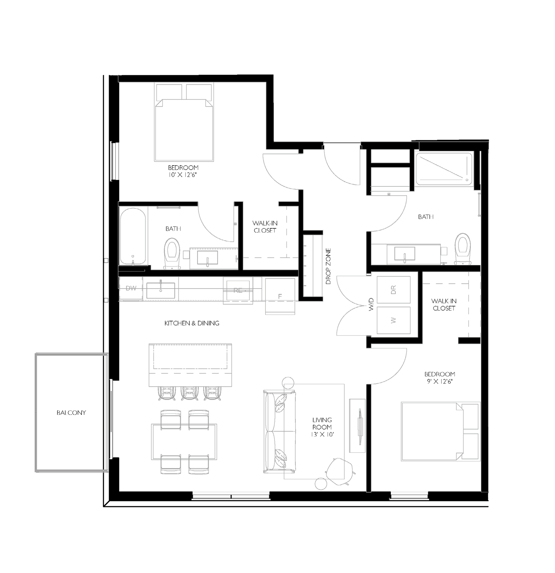 B11 2 bed floorplan
