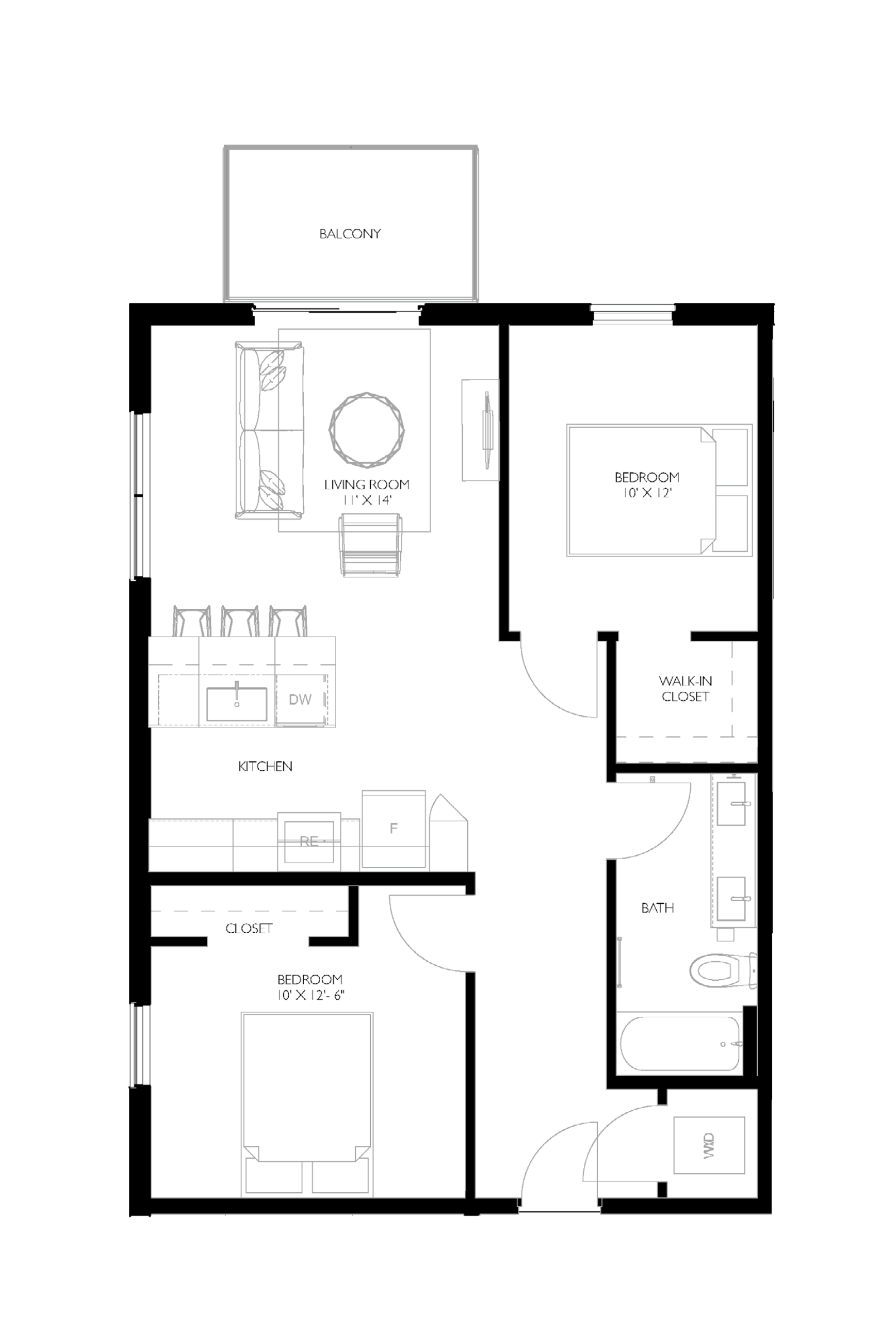 B3 2 bed floorplan