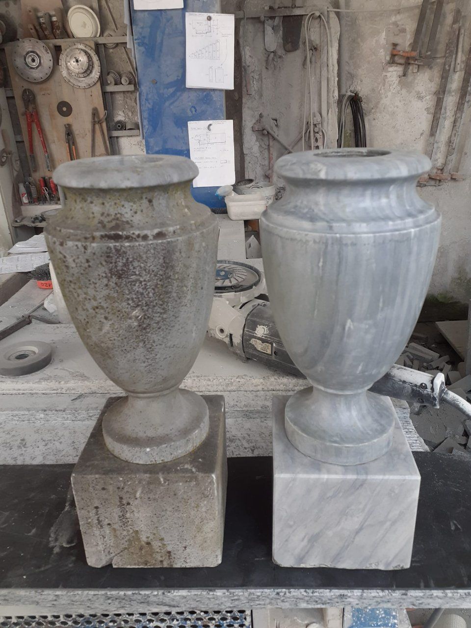 Restauro articoli funebri in marmo