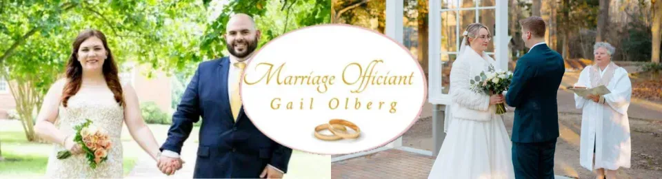 Wedding couple with rings and &ldquo;Morris & Sons Gold & Silver&rdquo; logo in a garden-themed collage