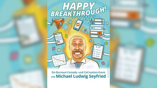 Ein Buch mit dem Titel „Happy Breakthrough“ von Michael Ludwig Seyfried