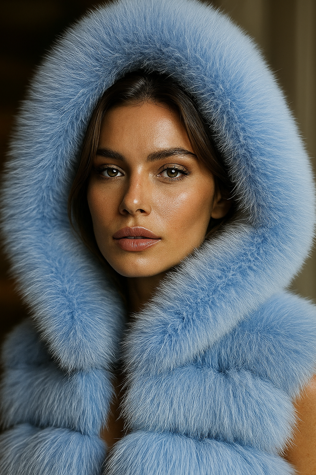 Gilet di Volpe con Cappuccio