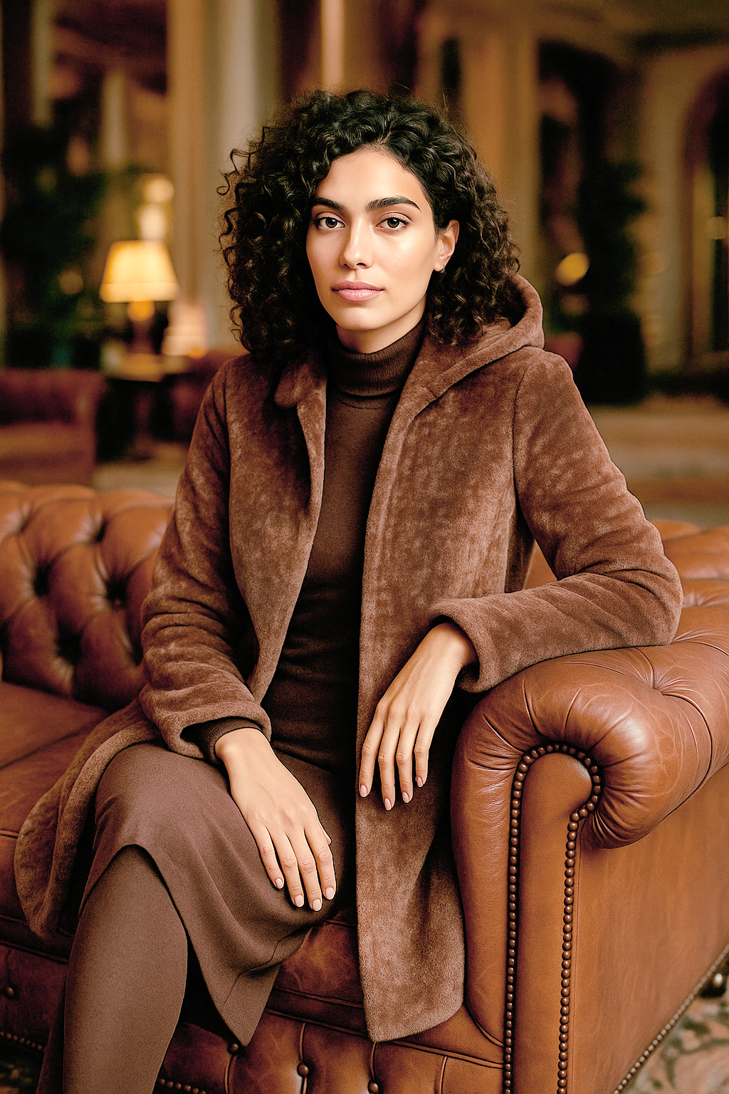 Cappotto Montone Shearling con Cappuccio Reversibile