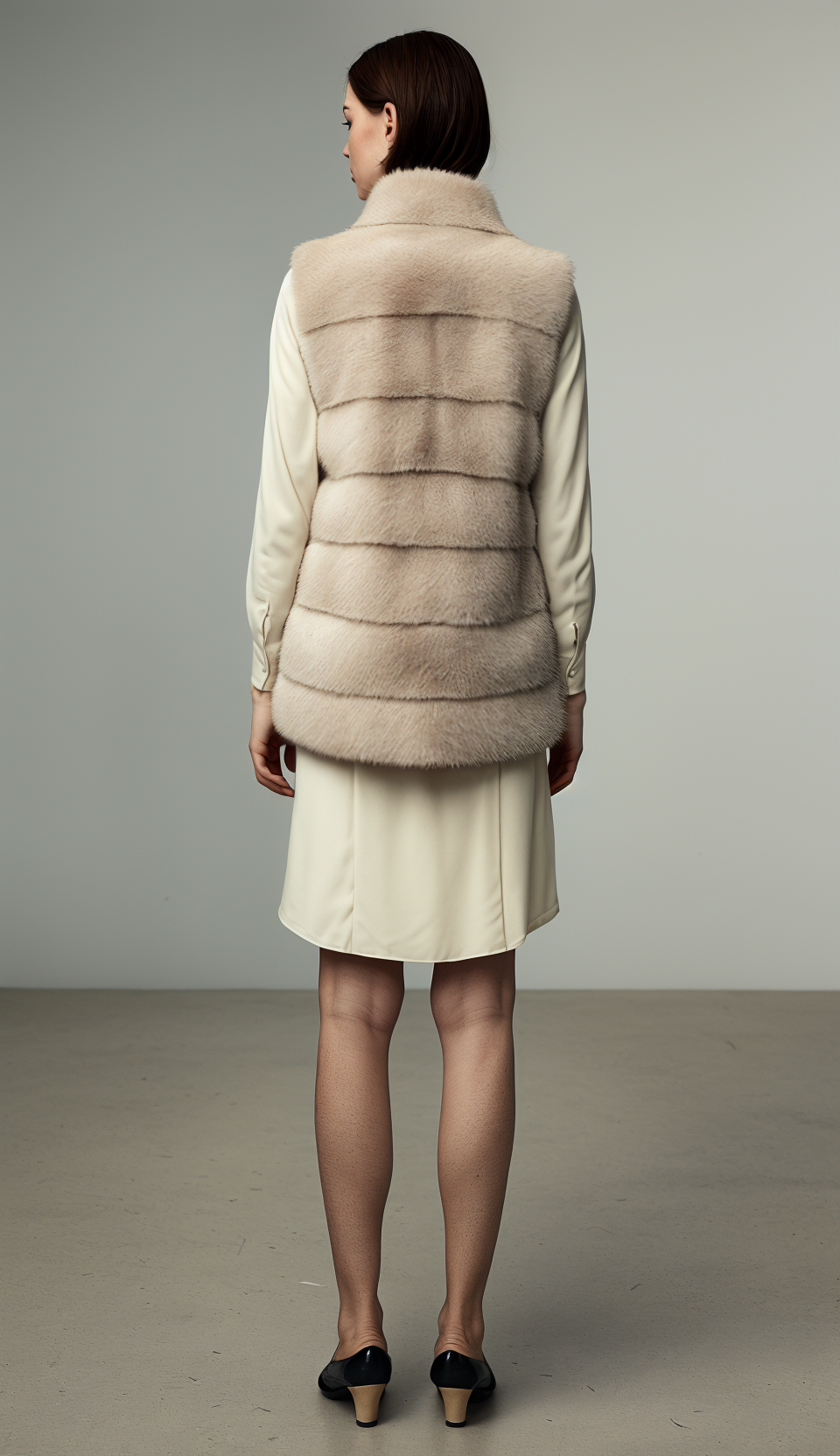 Gilet di Visone Collo in Piedi