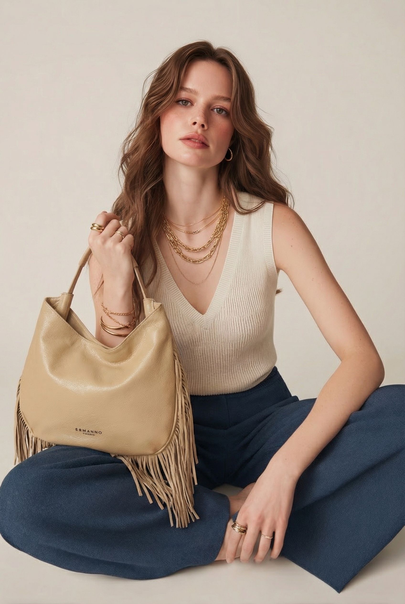 Athena Tote Beige Ermanno Firenze
