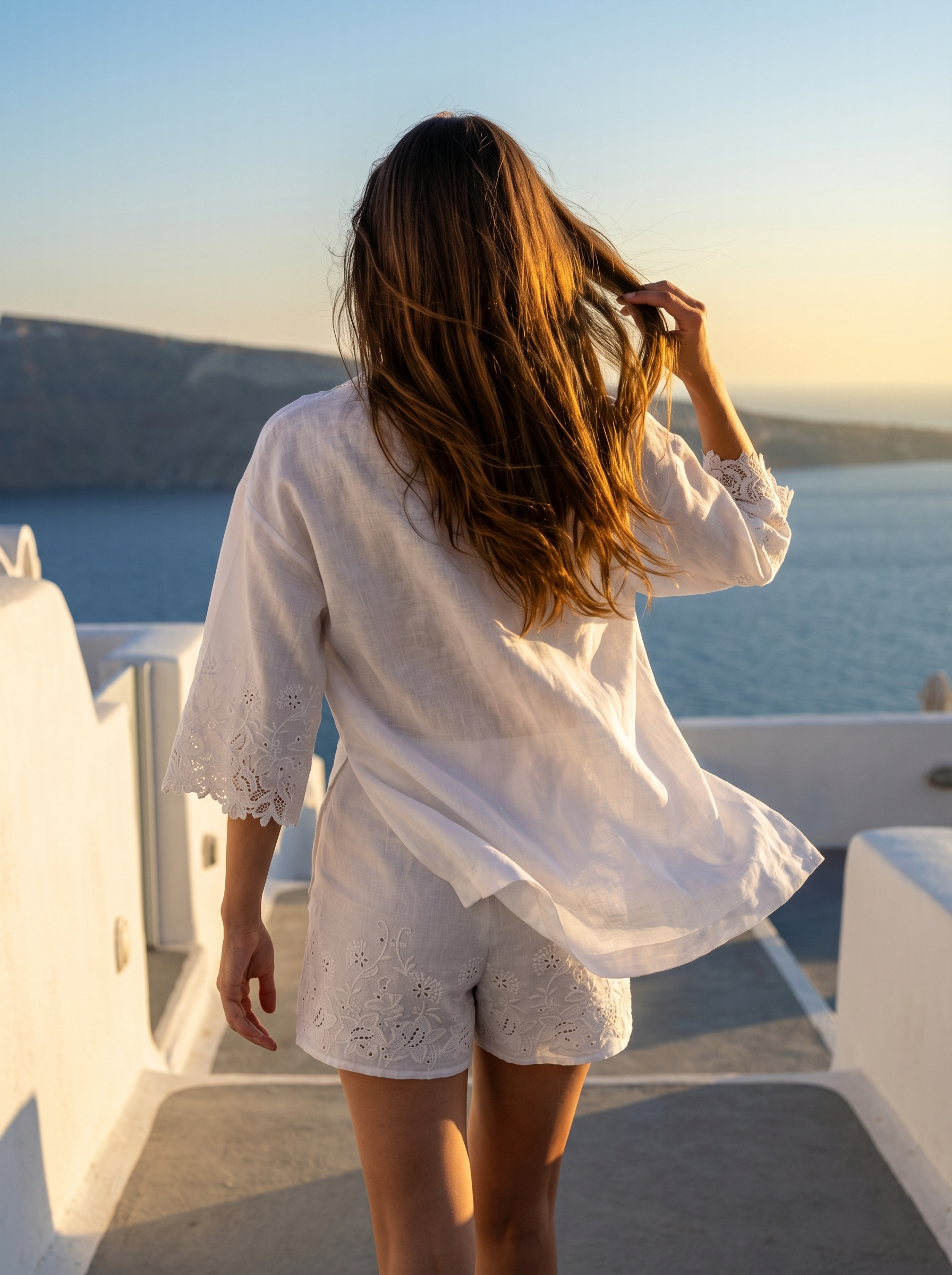 Ermanno Scervino Life – Blusa in Lino Bianco e Pizzo