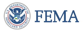 The official logo for the Federal Emergency Management Agency (FEMA), featuring the DHS seal next to the acronym FEMA.