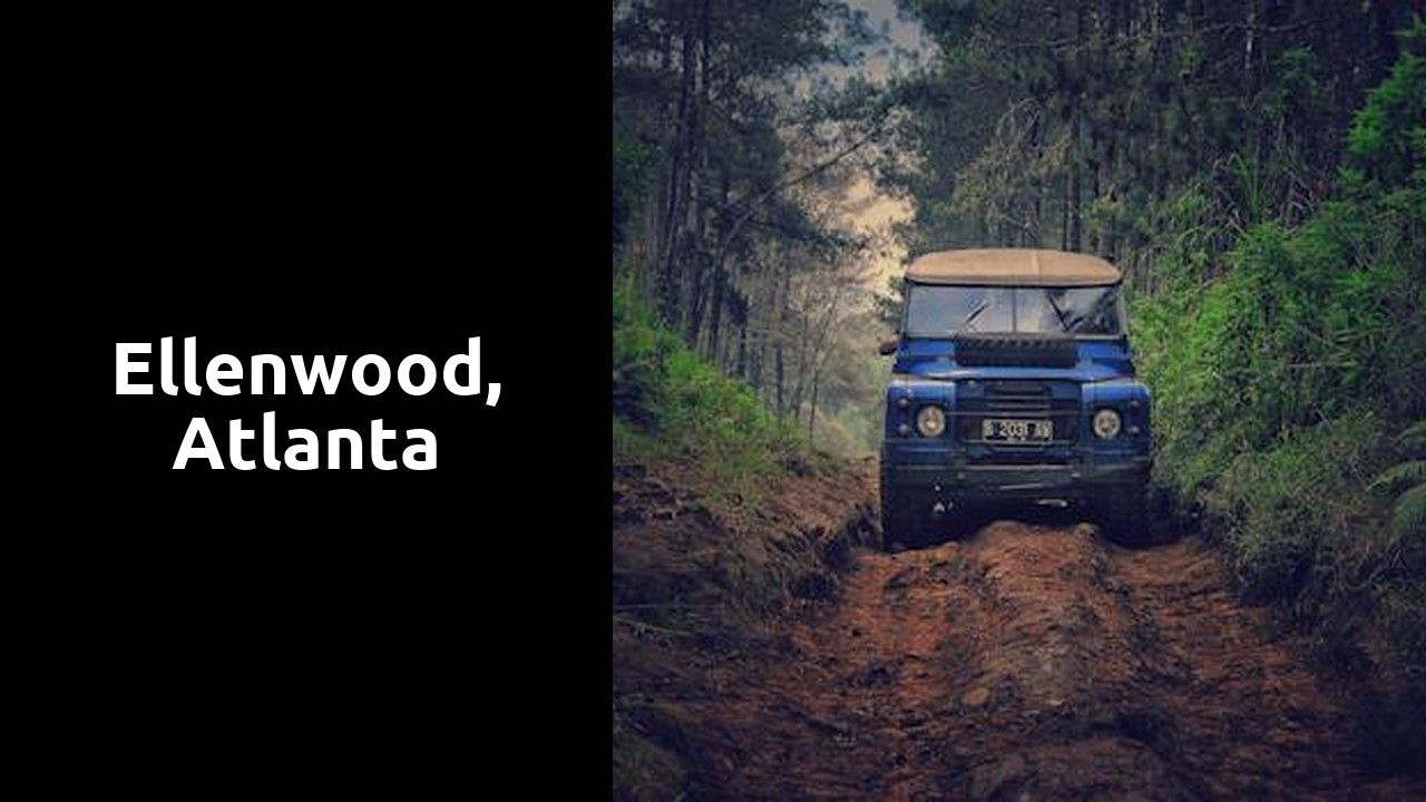 A blue jeep is driving down a dirt road in the woods. A blue jeep is driving down a dirt road in the woods.