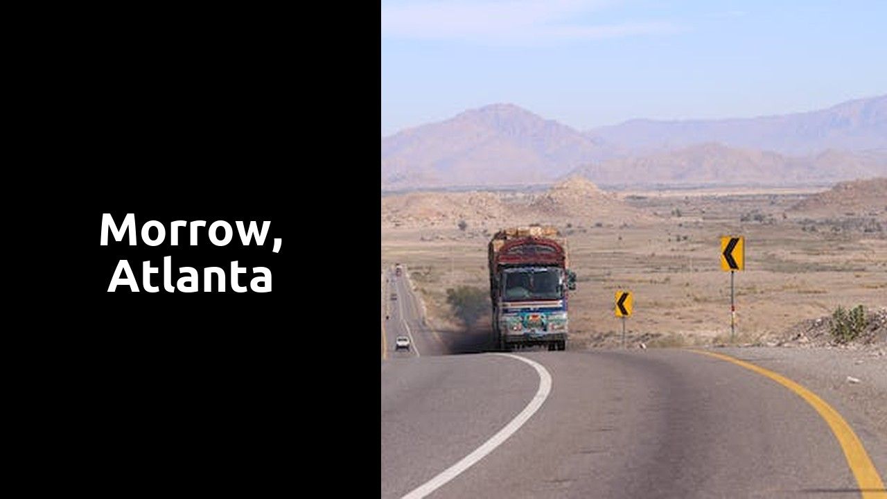 A truck is driving down a highway in the desert.