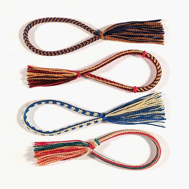 8-strand braids made with 8/2 silk from Braids 250 Patterns