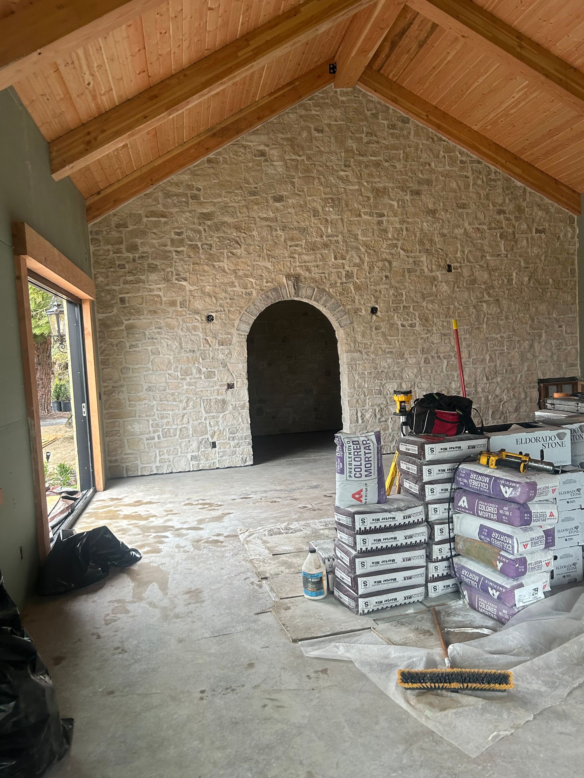 Stone wall corner with varying sizes and colors of stones. Stone wall corner with varying sizes and colors of stones.