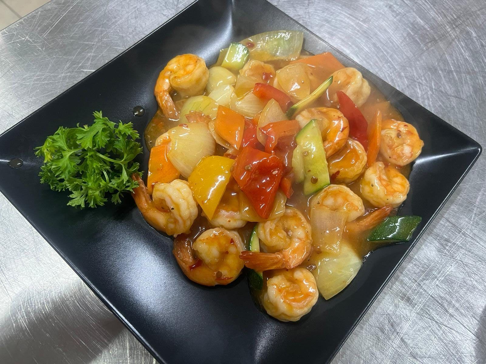 gamberetti e verdure