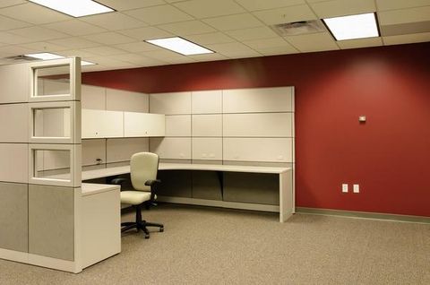 white office cubicle installation