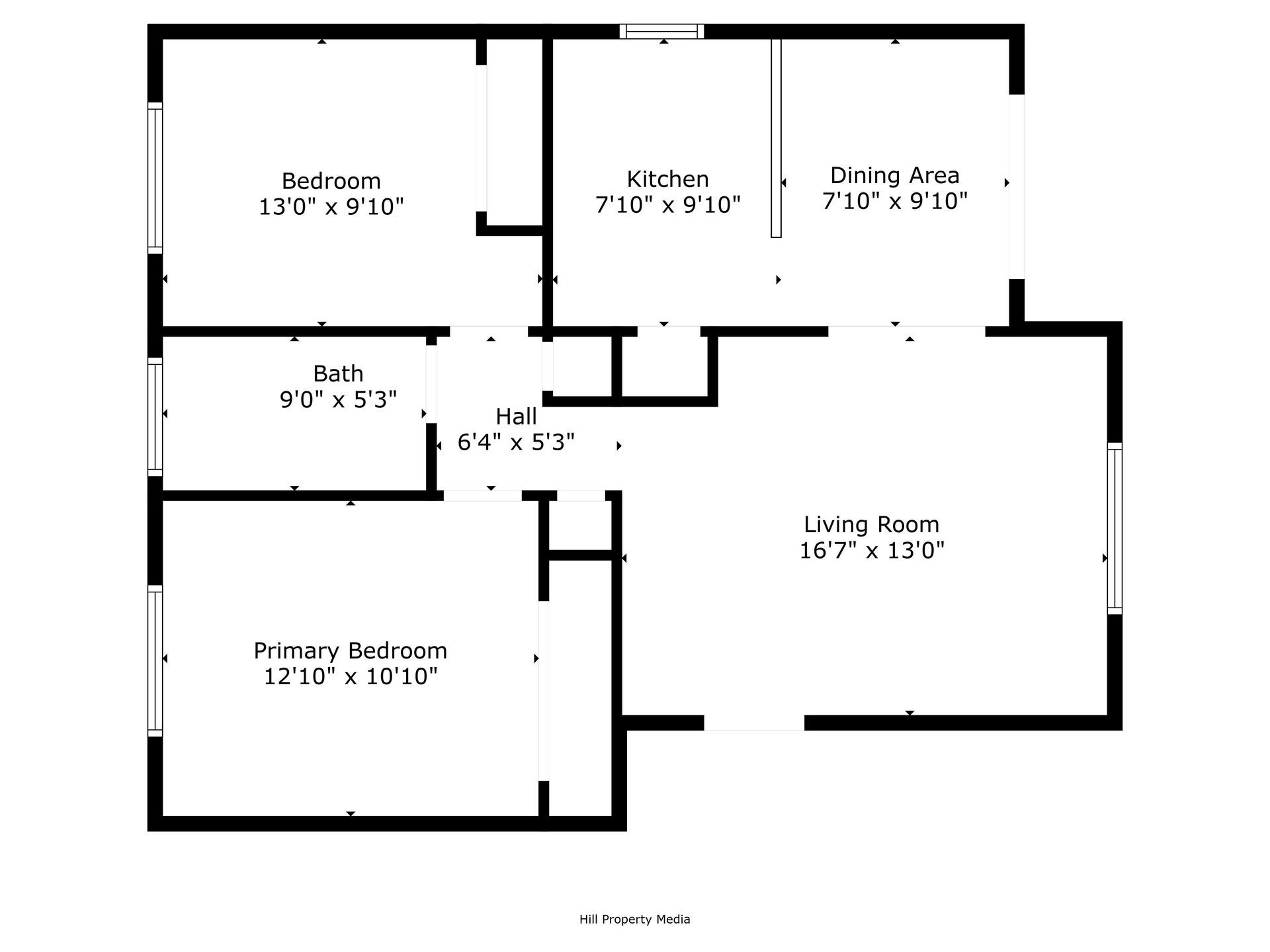 A black and white floor plan of a house.