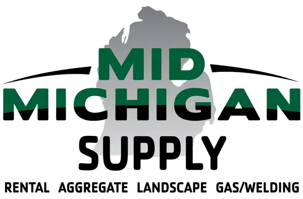 A logo for mid michigan supply rental aggregate landscape gas welding