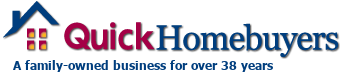 A logo for quick homebuyers a family owned business for over 38 years