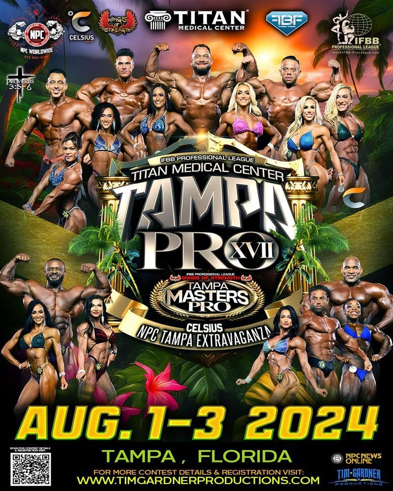 A poster for tampa pro vii tampa florida august 1-3 2024