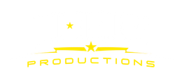A yellow logo with a star and the word Tim Gardner Productions on a white background.