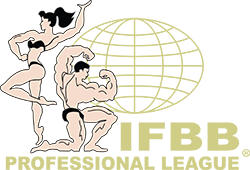 A logo for the ifbb professional league with a globe in the background
