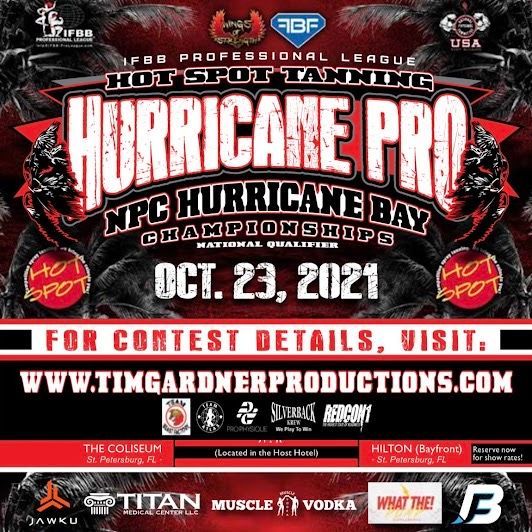 A poster for a professional league hot spot tanning hurricane pro