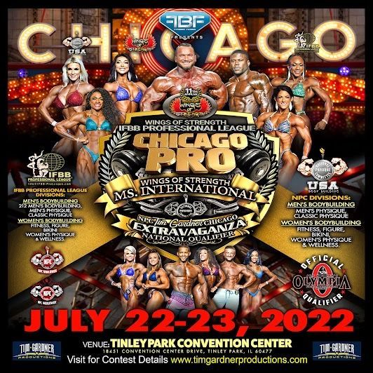 A poster for the chicago pro bodybuilding competition