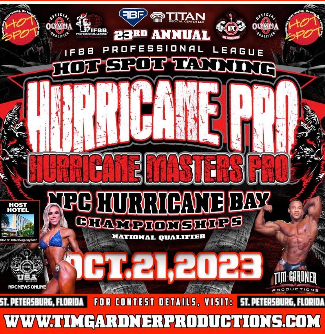 A poster for the hurricane pro hot spot tanning championships