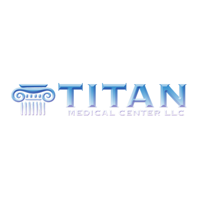 The logo for titan medical center llc has a pillar on it.