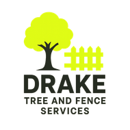 Logo: Yellow tree and fence next to "DRAKE TREE AND FENCE SERVICES" text.