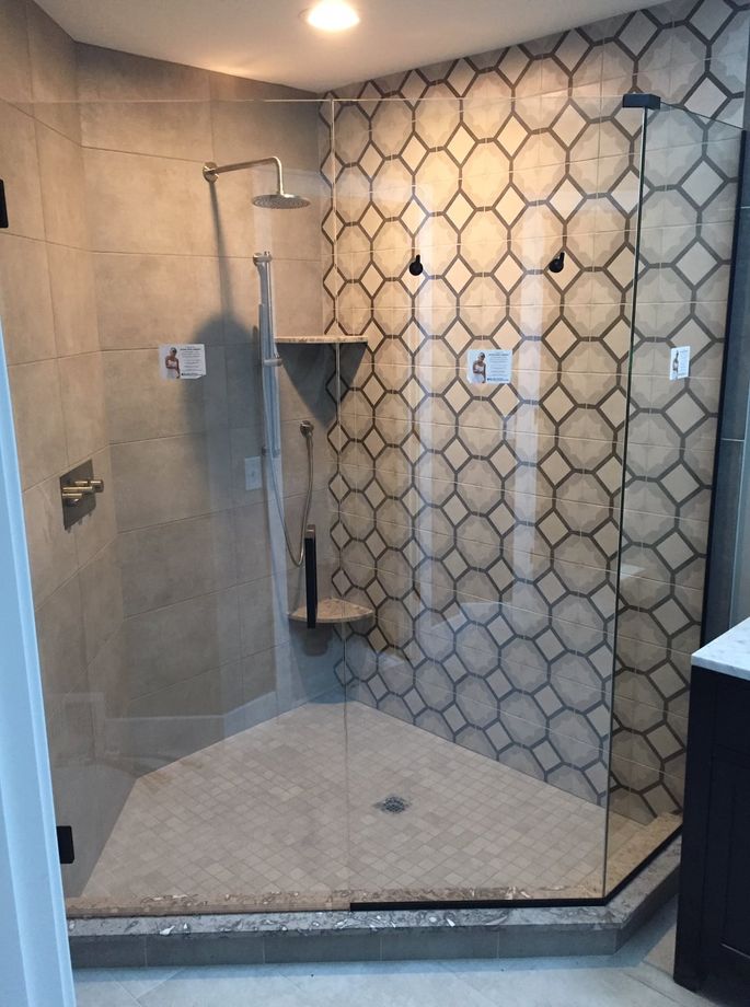 glass shower enclosure and door