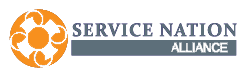 A logo for the service nation alliance is shown