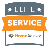 A logo for an elite service home advisor.