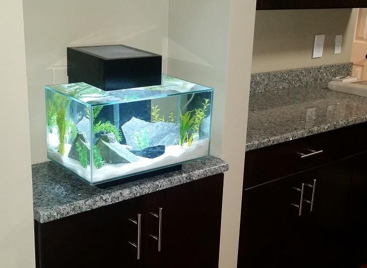 Granite Table Design With Aquarium — Arden, NC — Kitchen & Granite Imports