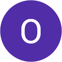 The letter o is in a purple circle on a white background.