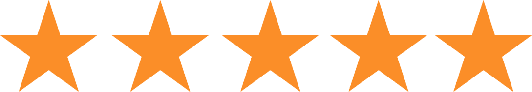 A row of orange stars on a white background.