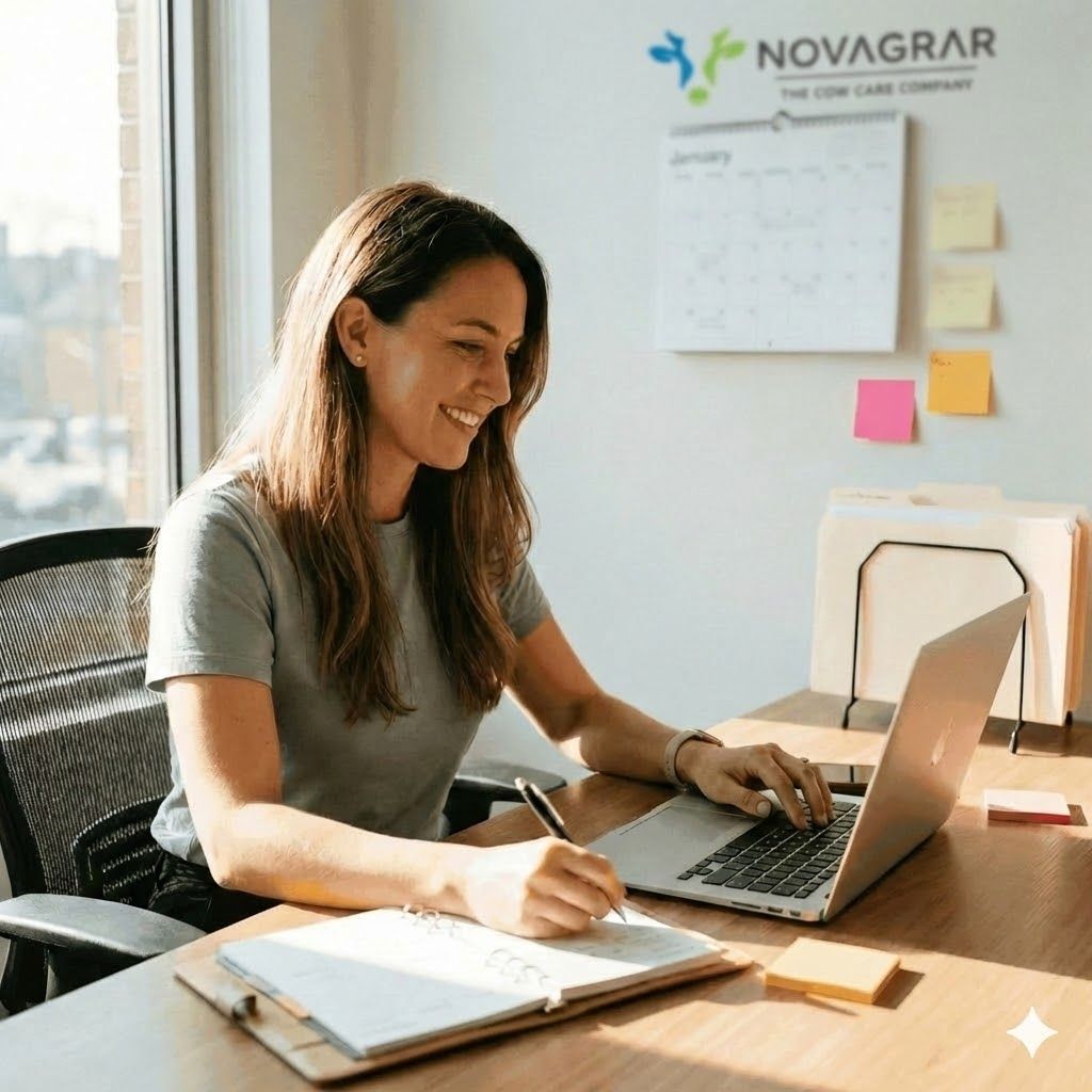 Teamassistenz – Büroorganisation Teamassistenz arbeitet am Laptop und organisiert Notizen im Büro