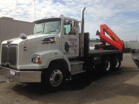A truck using our electronic scale rentals in San Joaquin County, CA