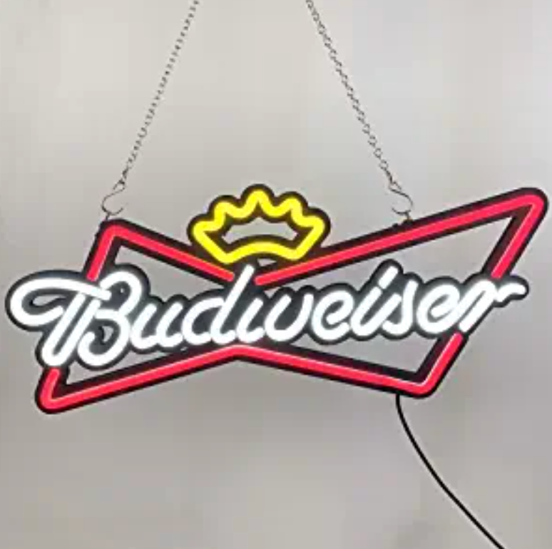 Classic Budweiser logo with crown Neon Sign