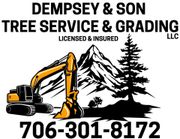 A logo for a tree service and grading company.