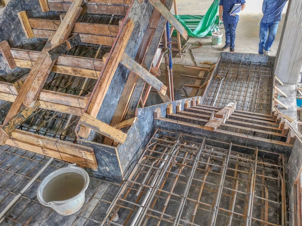 Wooden Formwork and Steel Reinforcement for Concrete Stairs — Atherton Tableland Concreting in Yungaburra, QLD