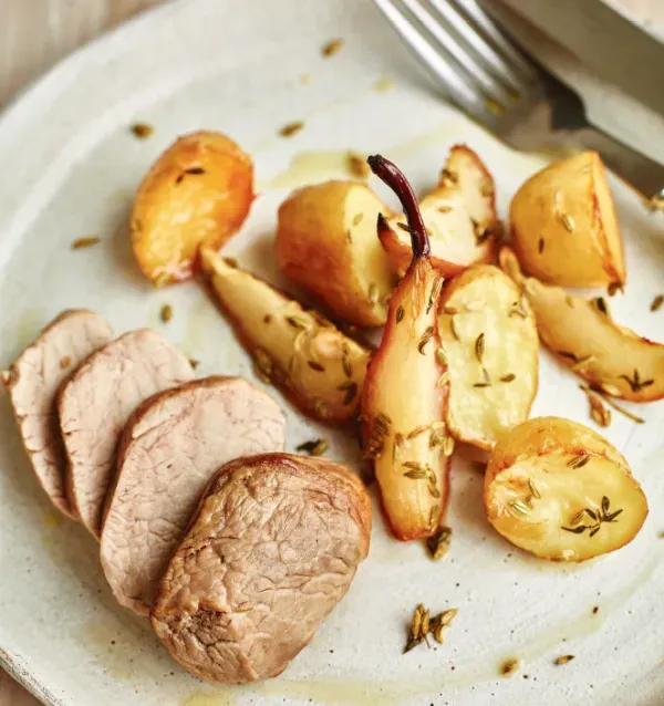 Roasted Pork With Pears and Fennel Seeds