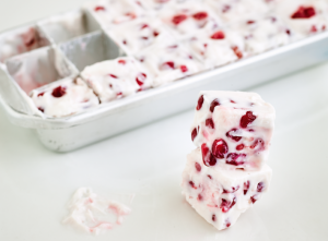 Frozen Greek Yoghurt and Pomegranate Cubes