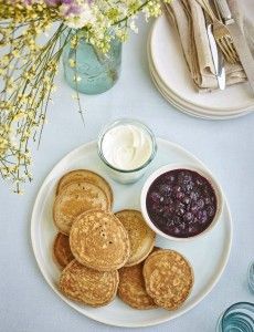BUCKWHEAT PANCAKES WITH BLUEBERRY COMPOTE