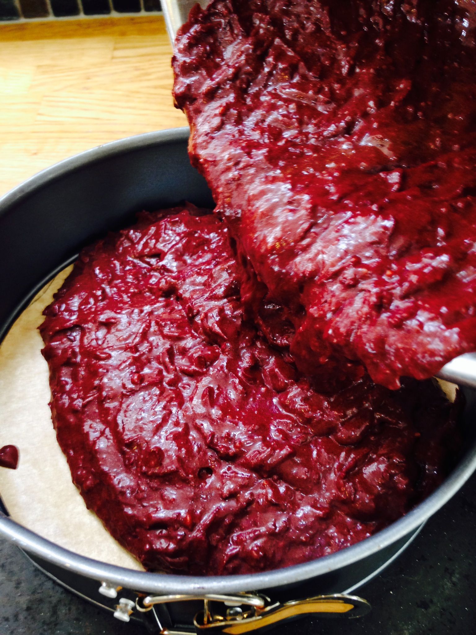 Make a well in the centre and add the buttermilk