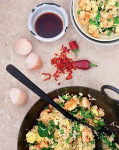 Home at 7, Dinner at 8 – Prawn and Egg Fried Rice